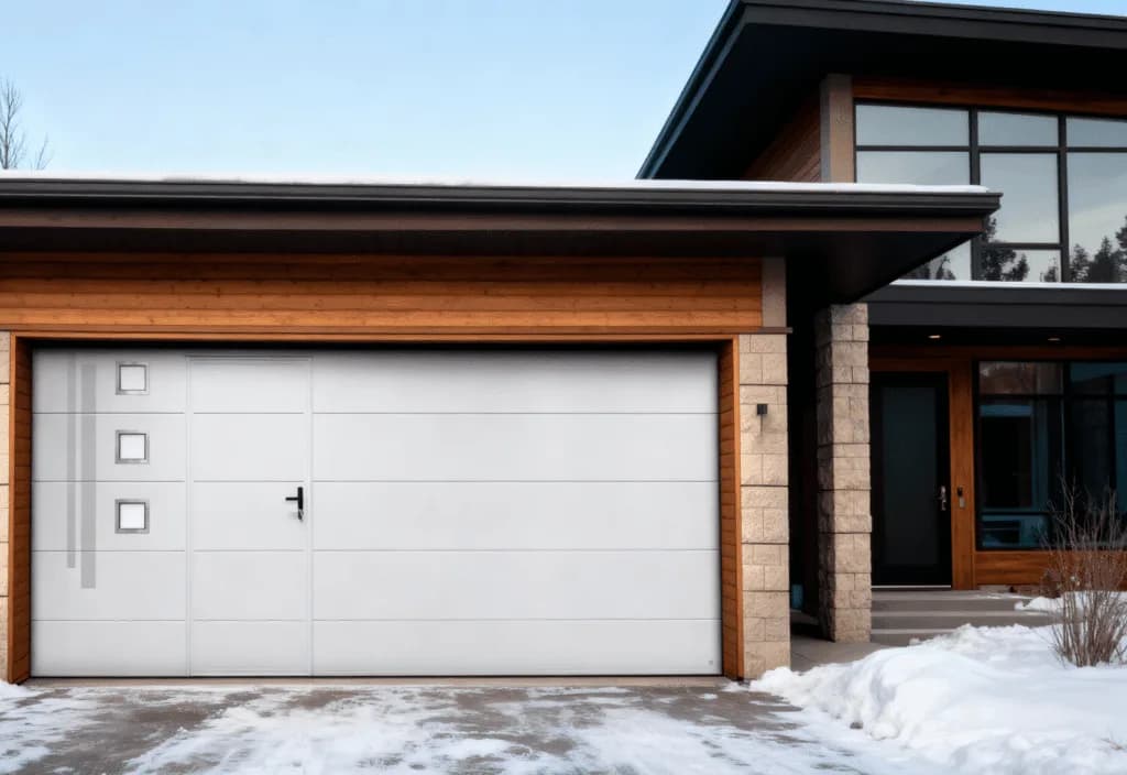 Sectional garage door with an integrated pedestrian door