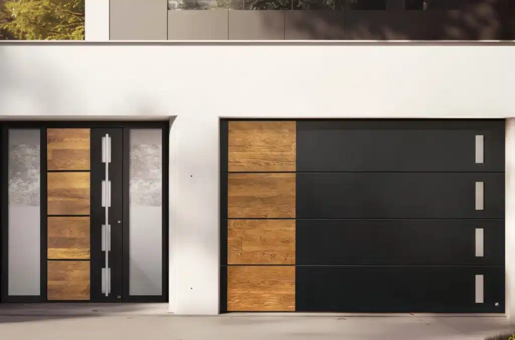 Matching front door and garage door set