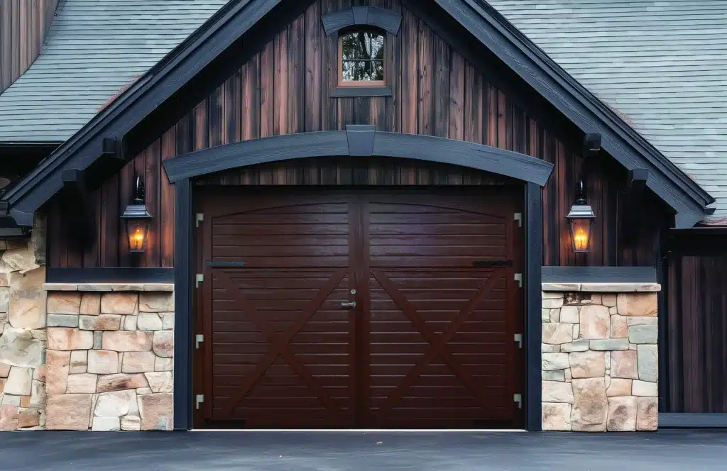 Retro side-hinged garage doors in SW Calgary