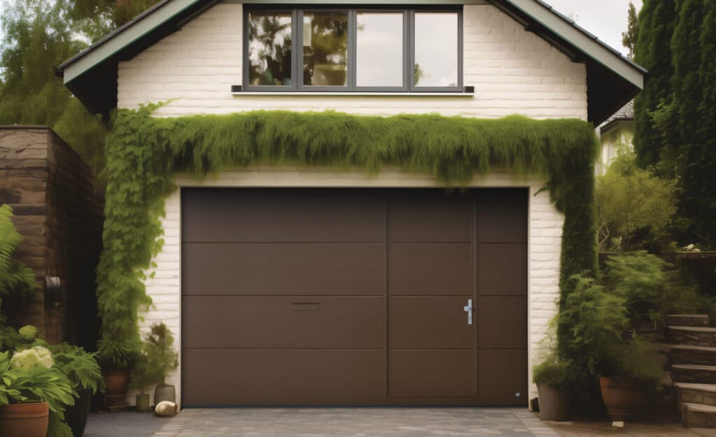Pass-through garage door on residential property